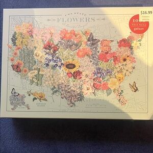 Floral USA Map Puzzle